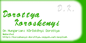 dorottya koroskenyi business card